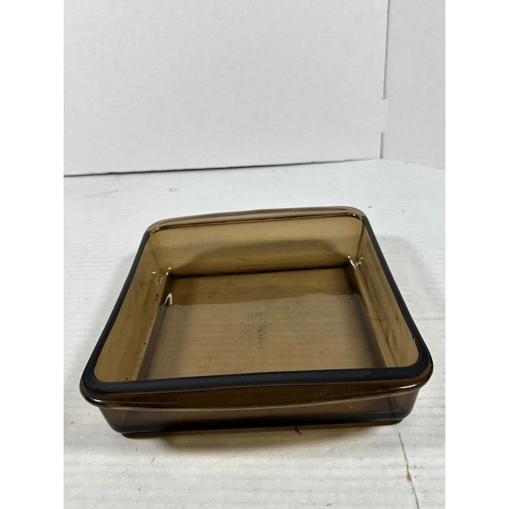 Pyrex Visions AmberGlass Square Baking Dish 2.0L 222 Brown 21x21x5cm USA Vintage